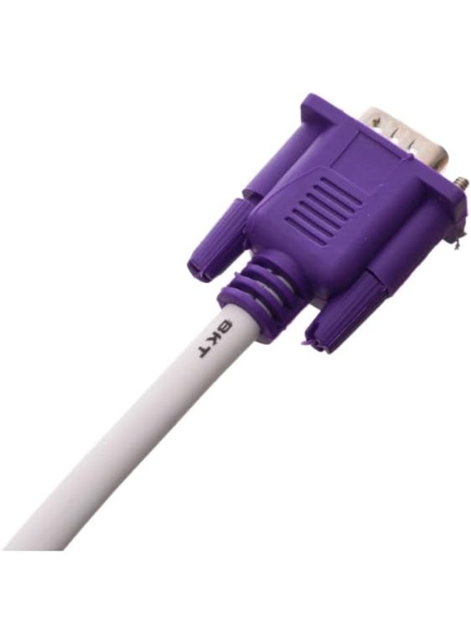 ابلس كابل VGA طراز AB-64V بطول 10 أمتار – كابل VGA رقمي فاخر (بنية 3+5) يتميز بقلب من النحاس الخالي من الأكسجين، ونقل إشارة عالي السرعة، وموصلات من نوع (ذكر-ذكر)، وتصميم دائري؛ مناسب لأجهزة الكمبيوتر والشاشات وأجهزة العرض (البروجيكتور) وأجهزة التلفزيون عالية الدقة (HDTV). - Image 2
