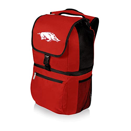 PICNIC TIME حقيبة ظهر مبرد زوما من بيكن تايم NCAA أركنساس رايزورباكس - مبرد حقيبة ظهر ناعمة - مبرد غداء، (أحمر) - Image 1