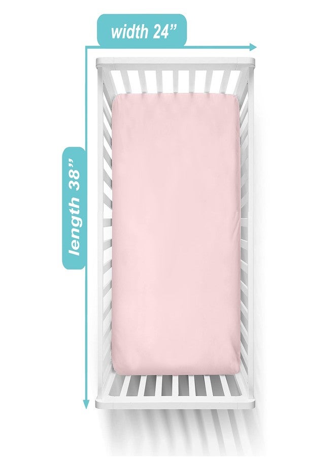 TL Care Supreme 100% Natural Cotton Jersey Knit Mini Crib Sheet, Pink, 24" x 38", Soft Breathable, for Girls - Image 3