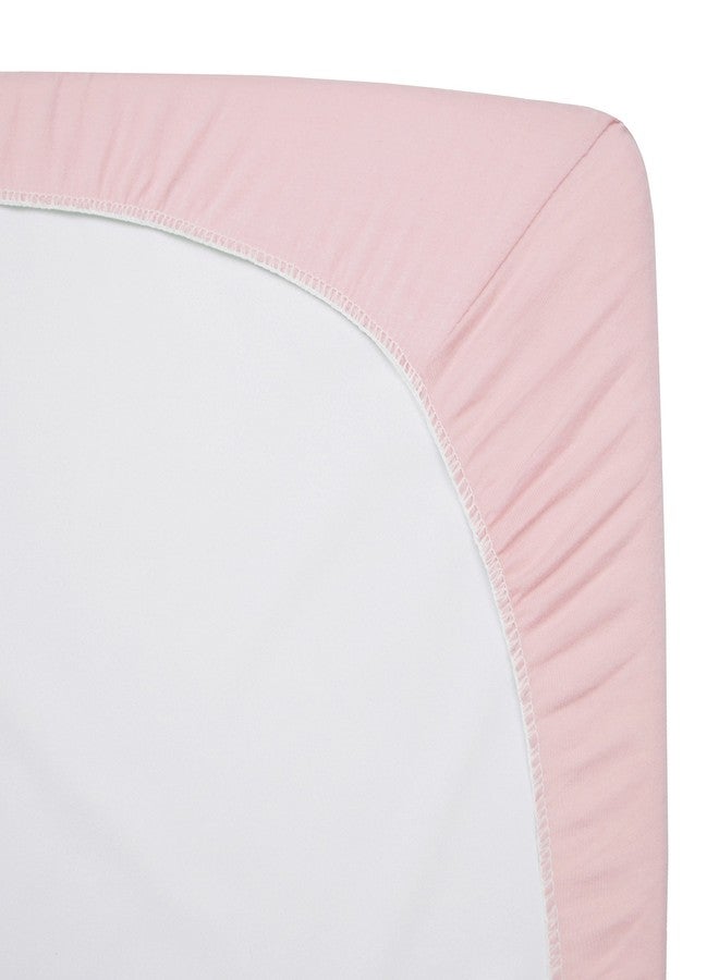 TL Care Supreme 100% Natural Cotton Jersey Knit Mini Crib Sheet, Pink, 24" x 38", Soft Breathable, for Girls - Image 5