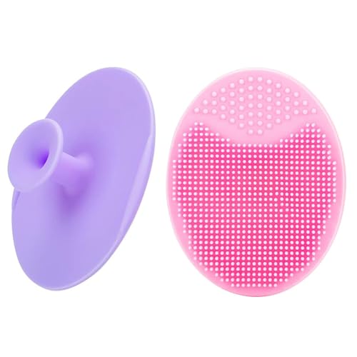 Storescent Skin Soother Baby Bath Brush, Exfoliating and Massaging Cradle Cap Bath Brushes for Baby (Pack of 2 (Pink, Purple)) - Image 1