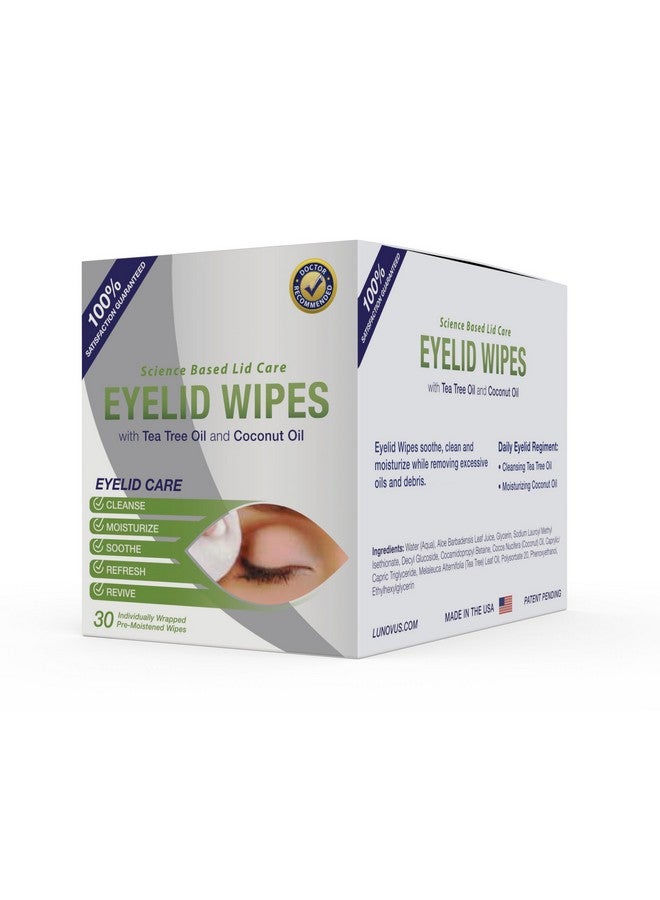 Visual Advantage Premium Eyelid Wipes With Tea Tree and Coconut Oil - Cleansing Wipes for People Itchy Eyes - Box Of 30 Natural Eye Wipes - Image 2