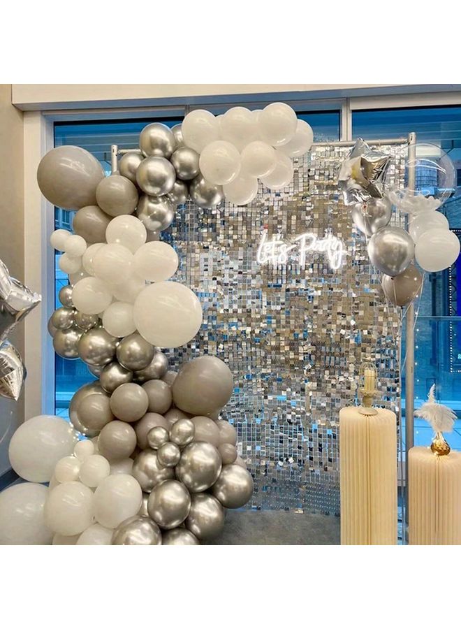 6 قطع قوس قزح لامع حائط خلفية روز ذهبي ترتيب فضي لوحة خلفية الصورة - Image 5