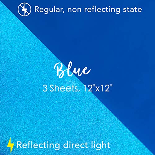 Turner Moore Edition Blue Reflective Vinyl Permanent Adhesive, 12x12 Sheets Reflective Vinyl for Cricut, Cars, Bikes, Decals, Stickers, Signs, Helmets, Mailbox, Numbers, Reflective Tape (3-Pack) - Image 2