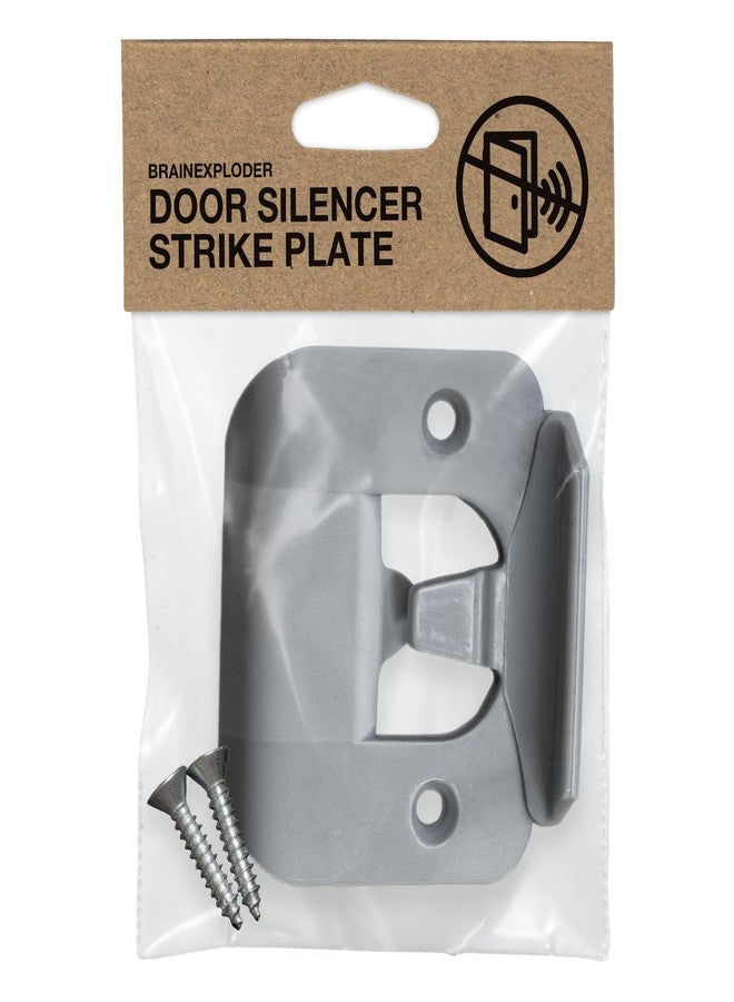 BrainExploder Door Silencer Strike Plate - Flexible, Noise Eliminating Fix for Loud Doors Fits with No Modifications, Stops Slamming Noise Perfect for Nursery, Bedroom, Sleepers, Auditory Issues (Gray, Single) - Image 1