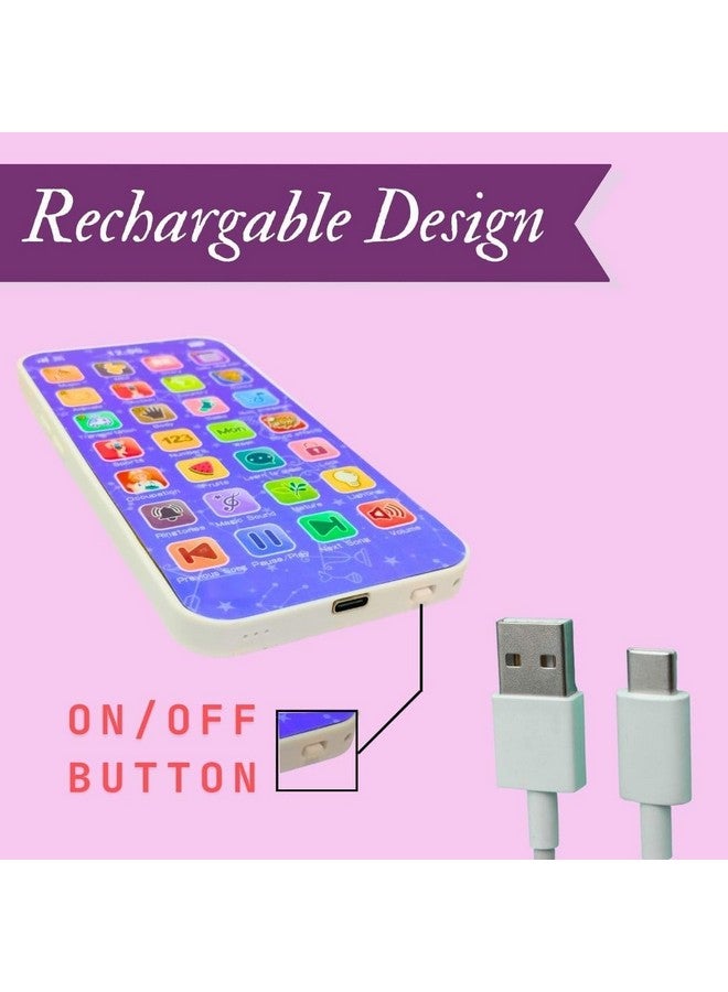 Amitasha Educational Phone Toys For 2-12 Years Kids Rechargeable 24 Modes Talking Baby Smart Phone Mobile Toy For Boys Girls Christmas Gift Birthday Surprise - Image 4