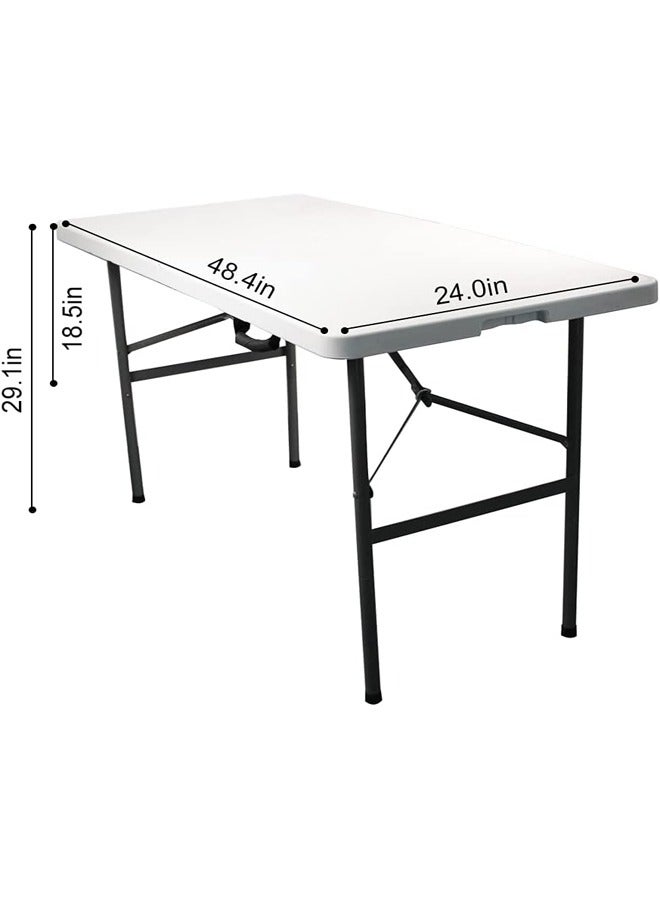 Foldable Buffet Table White/Black 122x74x60cm - Image 2