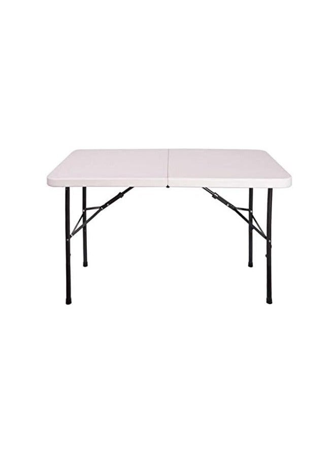 Foldable Buffet Table White/Black 122x74x60cm - Image 1