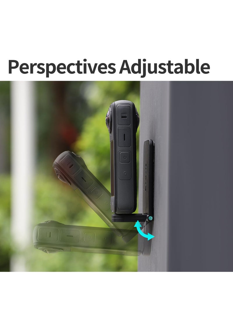 SOLARAE Magnetic Mount Base for Insta360 X4, Magnetic Quick Release Mount Bracket, Angle Adjustable Clip Clamp Mount, Multifunctional Desktop Stand Base Holder for Insta 360 X4 Sports Camera Accessories - Image 3