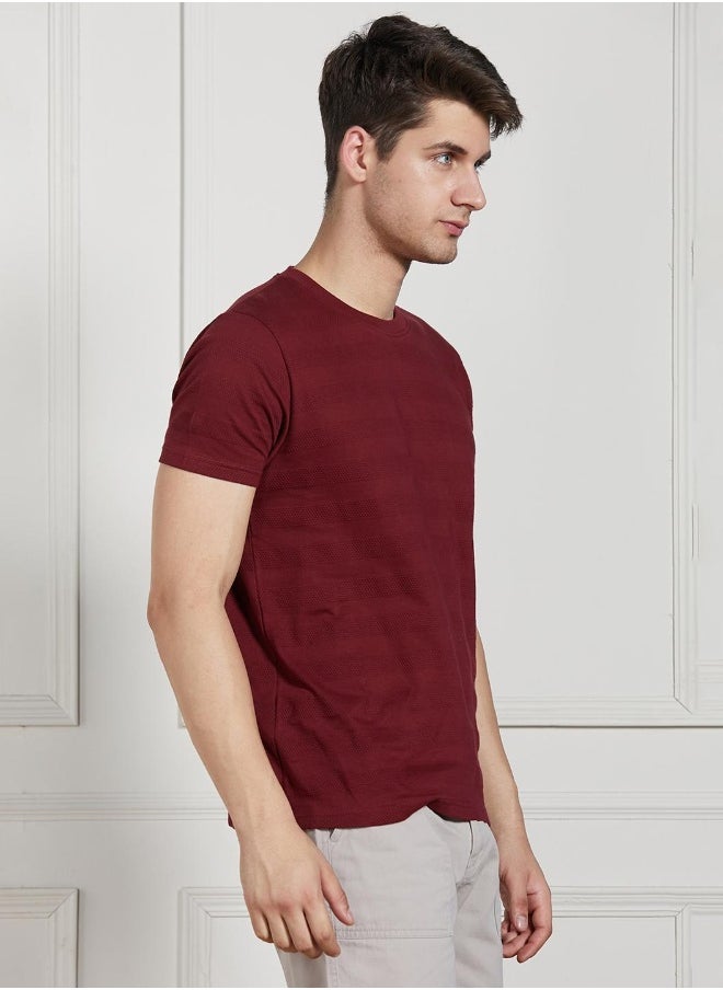 Dennis Lingo - Regular Fit Maroon Cotton T-Shirt – Comfortable and Classic - Image 1