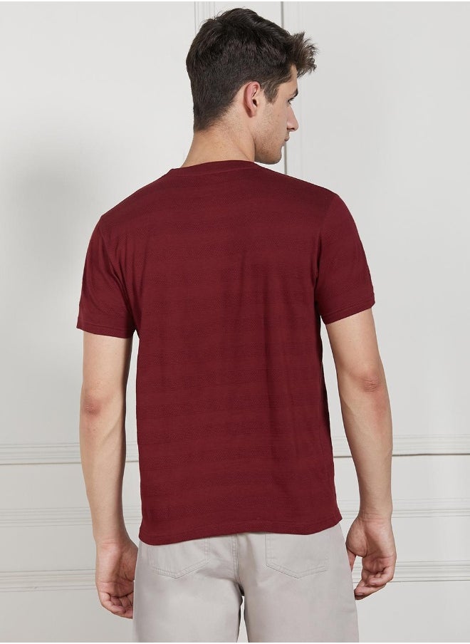 Dennis Lingo - Regular Fit Maroon Cotton T-Shirt – Comfortable and Classic - Image 1