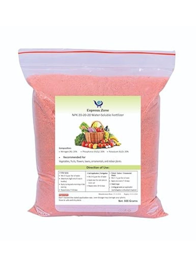Express Zone Premium NPK 20-20-20 Fertilizer 500g GCC All Purpose Fertilizer for Indoor & Outdoor Plants - Image 2