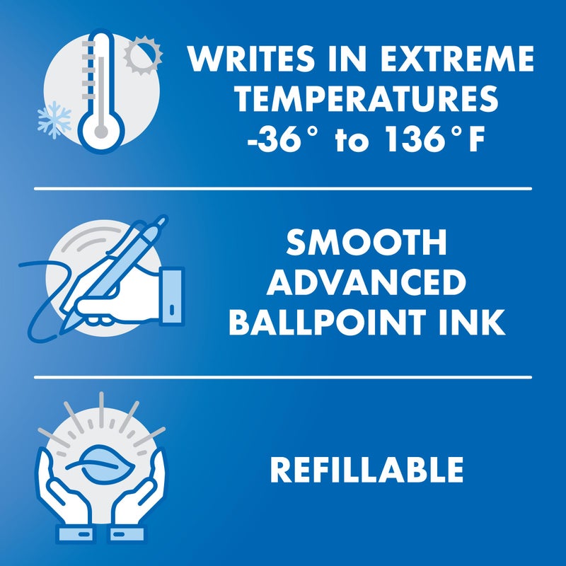 PILOT Acroball Pro Advanced Ink Refillable & Retractable Ball Point Pens, Medium Point, Blue Ink, 12-Pack (31911) - Image 2