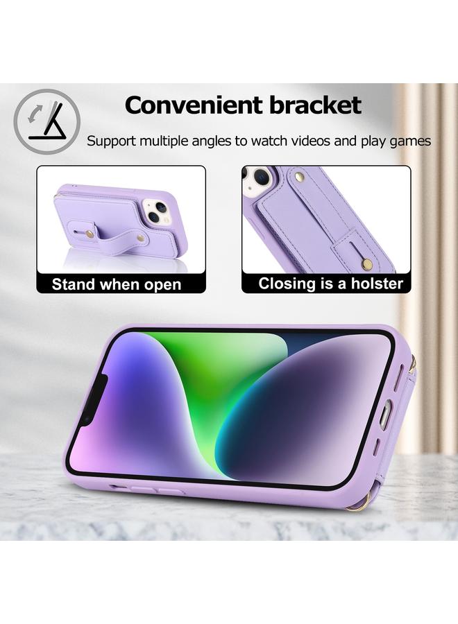 اس-توب جراب لهاتف iPhone 14 Pro Max مع سوار معصم ومحفظة قلابة عمودية وغطاء خلفي للهاتف - Image 5