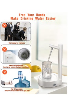 Generic Desktop Water Dispenser, USB Charging Automatic Drinking Water Dispenser, Suitable for 5 Gallon & Universal Bottles, Apply to Home, Office, Outdoor (White)  - Image 5