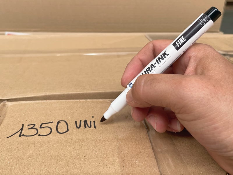 Markal Dura-Ink 15 Fine-Line Permanent Ink Marker, Versatile Surface Compatibility, Size 1.15â€, Black, 12-Pack - Image 2