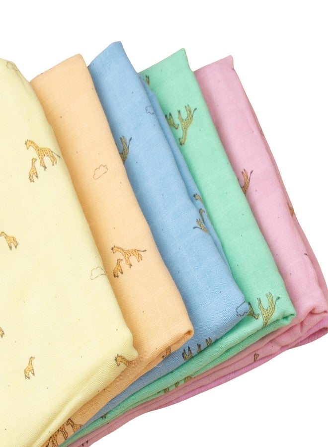 Tinycare Cotton Bath Towel for New Born Baby, Extra Soft Muslin Fabric Printed Towel for Kids/Toddler/Infants 33 x 19cm, Quick Absorbent, Reusable Regular Towel (Pink- Pack of 1) 0-12 Months