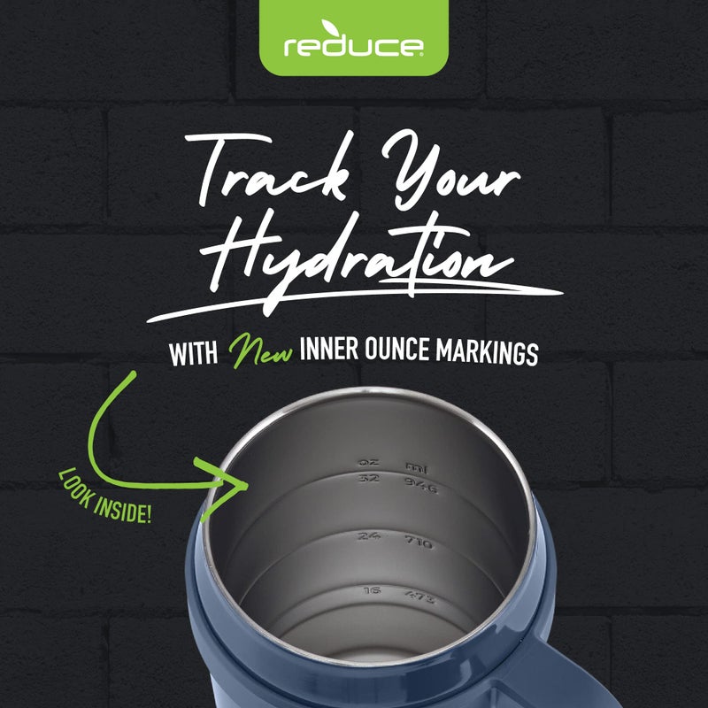 Reduce 40 oz Stainless Steel Tumbler with Handle - Dual-Wall Vacuum Insulated Travel Mug  Sweat-Proof Lid & Reusable Straw - Keeps Drinks Cold for 24 Hrs  Fits Cupholders  Dishwasher Safe-Mineral Blue - Image 4