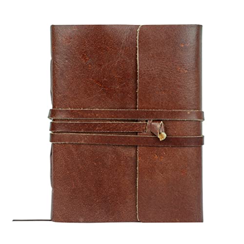 KomalC Handmade Leather Journal | Writing Diary | Bound Daily Notepad For Men & Women Unlined Paper Medium, writing pad gift for artist, sketch - Image 2