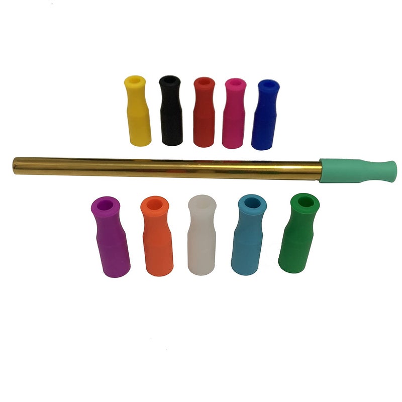 JIEFU Super Big Large Straws Silicone Tips 11pcs Food Grade Reusable Straw Tips Only Fit for 1/2 Inch Wide (12mm Diameter) Stainless Steel Straws and Smoothie Glass straws - Image 4