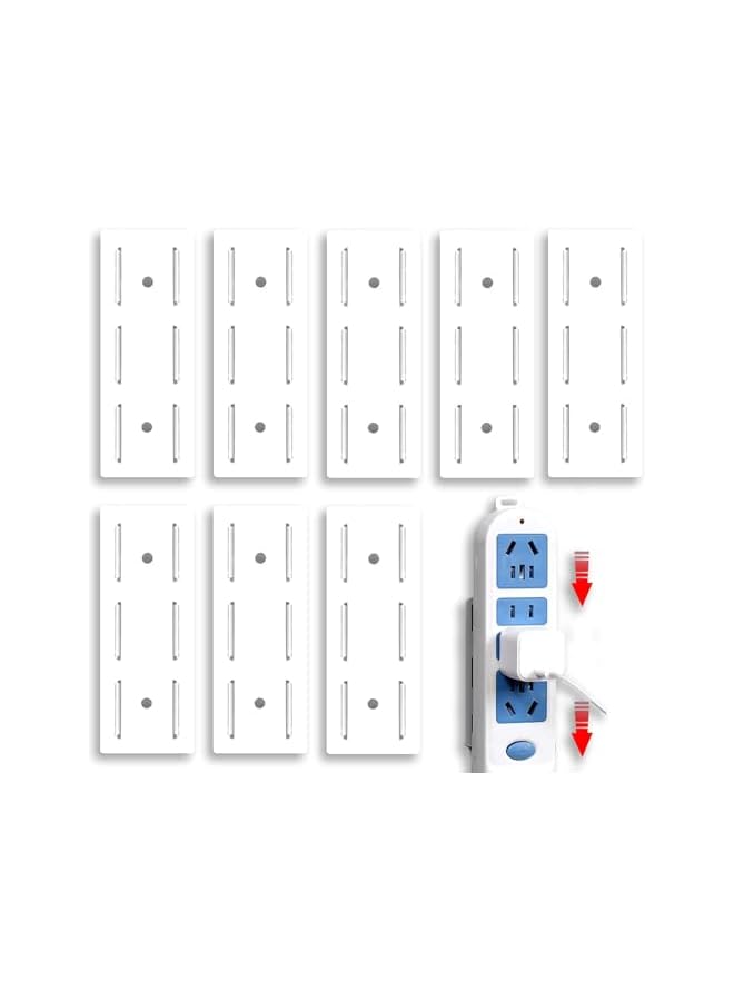 promass 8 PCS Adhesive Socket Holder Punch Free Socket Holder Power Strip Holder Fixator for Routers Remote, Wall Socket Holder Can Be Easily Attached to Wood, Plastic, Metal, Ceramic Surfaces - Image 1