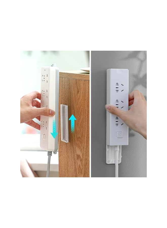 promass 8 PCS Adhesive Socket Holder Punch Free Socket Holder Power Strip Holder Fixator for Routers Remote, Wall Socket Holder Can Be Easily Attached to Wood, Plastic, Metal, Ceramic Surfaces - Image 4