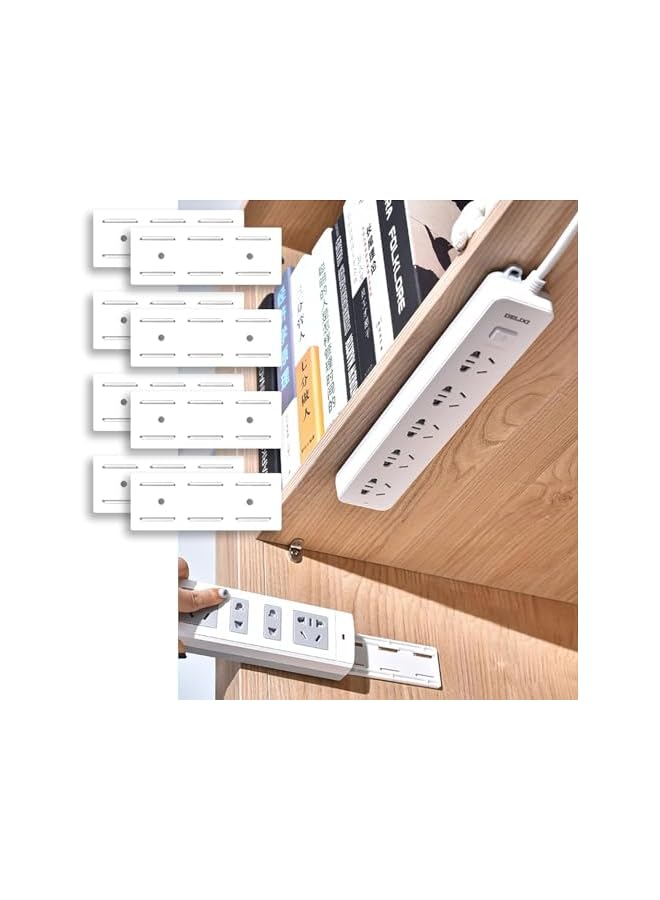 promass 8 PCS Adhesive Socket Holder Punch Free Socket Holder Power Strip Holder Fixator for Routers Remote, Wall Socket Holder Can Be Easily Attached to Wood, Plastic, Metal, Ceramic Surfaces - Image 5