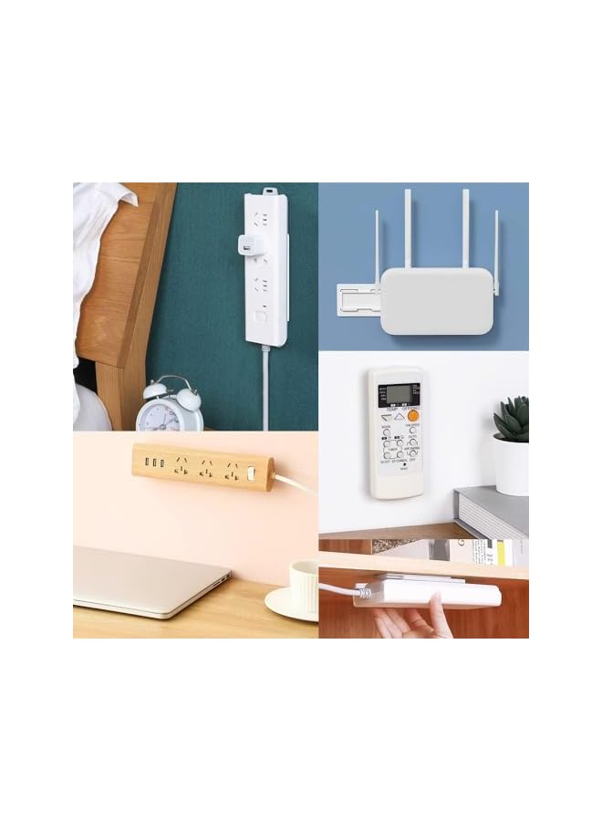 promass 8 PCS Adhesive Socket Holder Punch Free Socket Holder Power Strip Holder Fixator for Routers Remote, Wall Socket Holder Can Be Easily Attached to Wood, Plastic, Metal, Ceramic Surfaces - Image 3
