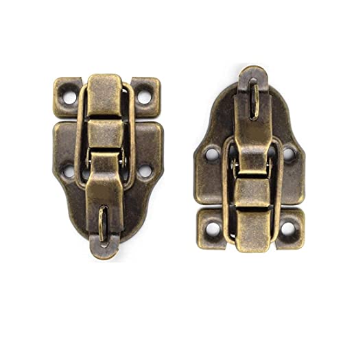 GDQLCNXB 4-Pack Retro Bronze Style Box Toggle Latch Antique Metal Duckbilled Hasp Latch Catch with Padlock Hole for Jewelry Box Cabinet Wooden Case Ordinary Box Crafts - Image 2