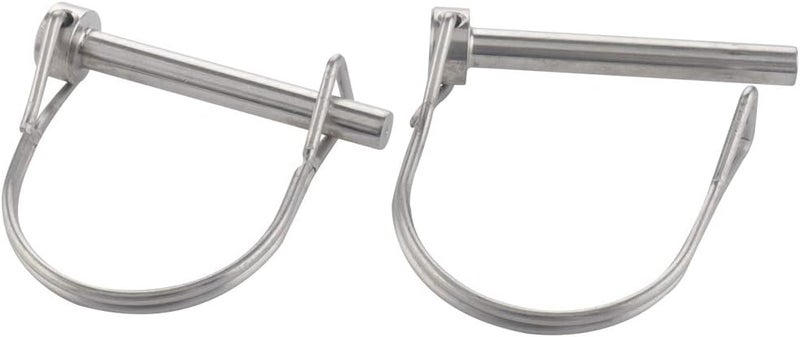 VTurboWay 2 Pack Safety Coupler Pin 1/4" x 1.97"(6.3mm x 50mm), Full Marine Grade 316 Stainless Steel Heavy Duty Shaft Locking Pin - Image 1