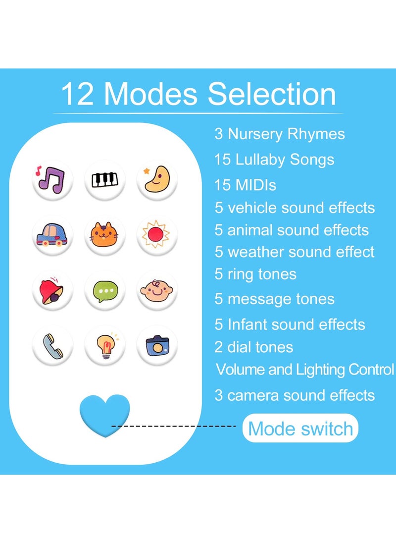 Mr. Penda Baby Cell Phone Toys, Fun and Educational Sound Toy for Babies and Toddlers for 6+ Months,Toy Mobile Phone Music Learning Education Mobile Toys (Blue)  - Image 3