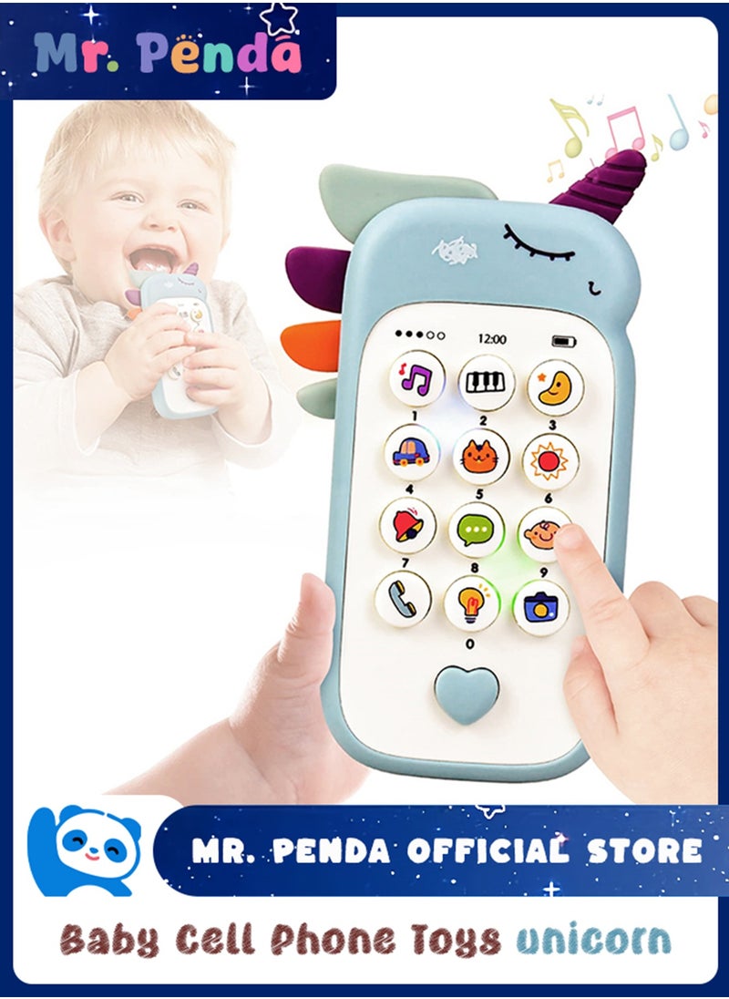 Mr. Penda Baby Cell Phone Toys, Fun and Educational Sound Toy for Babies and Toddlers for 6+ Months,Toy Mobile Phone Music Learning Education Mobile Toys (Blue)  - Image 1