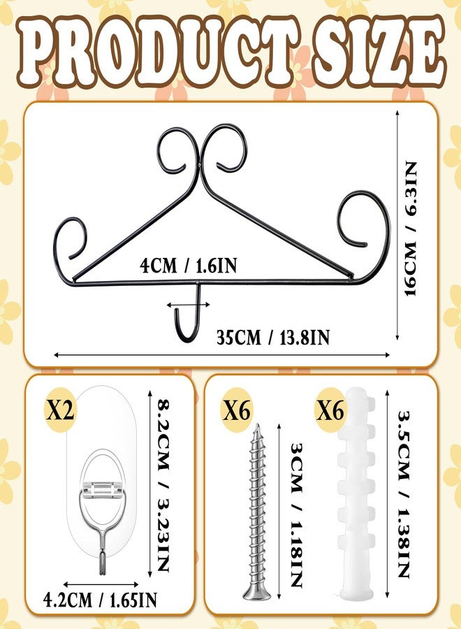 Otoolling Metal Wire Scroll Calendar Hanger 13.8 Inch Black Calendar Frame for Wall with Six Expansion Screws and Transparent Adhesive Hooks Frame for Classroom Home Office Wall(Line) - Image 3