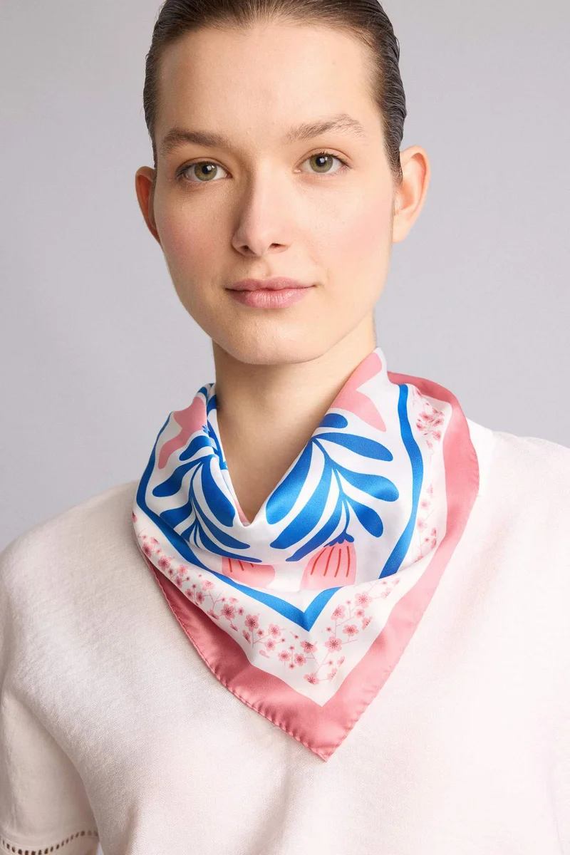 Woman Satin Printed Scarf