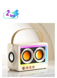 KASTWAVE Portable Creative Bluetooth Speaker, 360 Degree Stereo Sound Effect, Ultra Long Battery Life Cool RGB Lighting Support Series Mirror Transparent Screen 5.3 Bluetooth Subwoofer, White  - Image 1