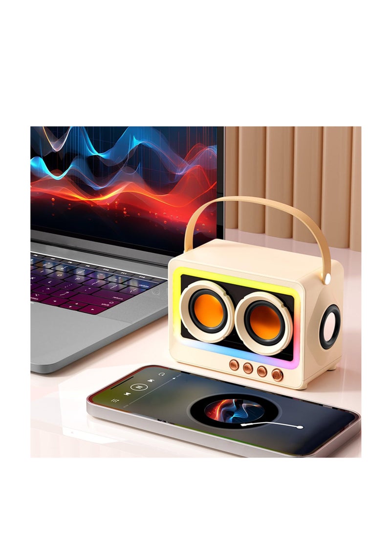 KASTWAVE - Portable Creative Bluetooth Speaker, 360 Degree Stereo Sound Effect, Ultra Long Battery Life Cool RGB Lighting Support Series Mirror Transparent Screen 5.3 Bluetooth Subwoofer, White - Image 1
