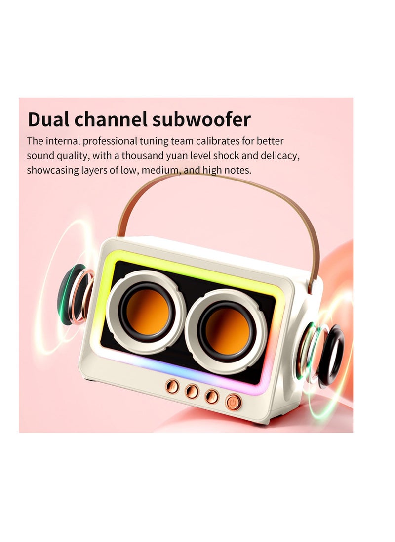 KASTWAVE - Portable Creative Bluetooth Speaker, 360 Degree Stereo Sound Effect, Ultra Long Battery Life Cool RGB Lighting Support Series Mirror Transparent Screen 5.3 Bluetooth Subwoofer, White - Image 1