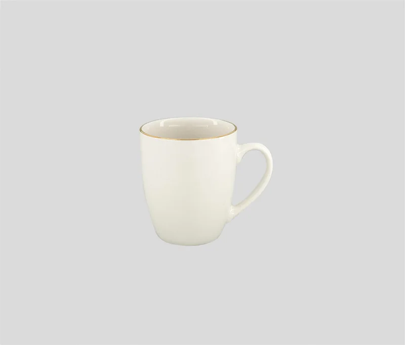 Muy Mucho Gold Edge Mug 300ml, White