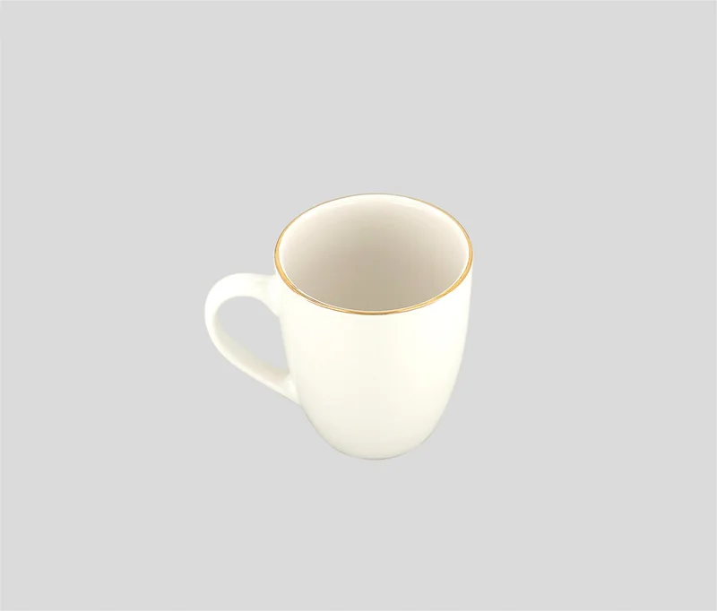 Muy Mucho Gold Edge Mug 300ml, White