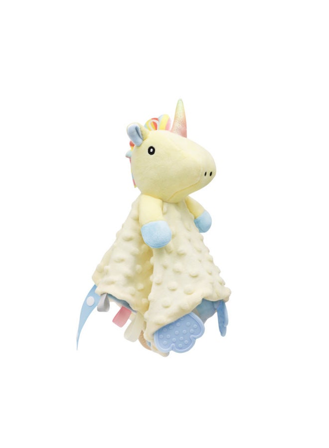 BBSKY Baby Cute Cartoon Animal Soothing Towel Silicone Molar Bite Soothing Towel Early Education Toys-Color:Unicorn-silicone Teether - Image 1