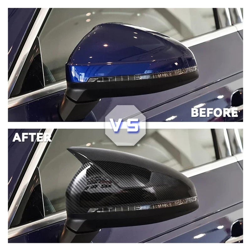 Carbon Fiber Pattern Side Mirror Covers Compatible With Audi A4 A5 B9 2017 2018 2019 - Image 3