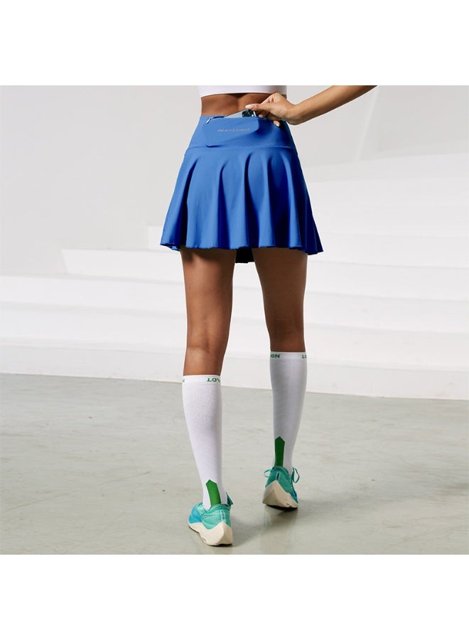 Wrinkled Yoga Skirt Women's Summer High Waist Pocket Skirt Sports Skirt Solid Color Running Training Quick drying Tennis Skirt  - Image 1
