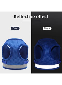 Kuber Industries Reflective Dog Harness With Adjustable Leash|Breathable Polyester Mesh Fabric |Medium Size|Ht-844|Comfortable No-Pull Grip|Quick Release Buckles|Easy On - Easy Off Harness|Blue  - Image 5