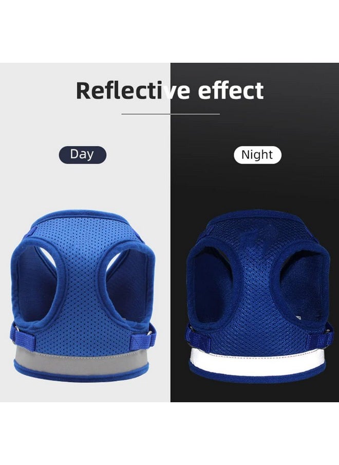 Kuber Industries - Reflective Dog Harness With Adjustable Leash|Breathable Polyester Mesh Fabric |Medium Size|Ht-844|Comfortable No-Pull Grip|Quick Release Buckles|Easy On - Easy Off Harness|Blue - Image 1