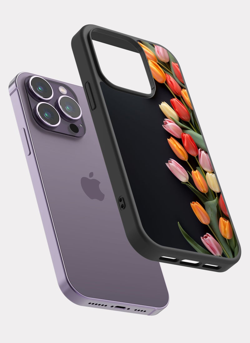 بكسلات كفر ايفون 14 برو ورود متعدد الالوان - Image 2