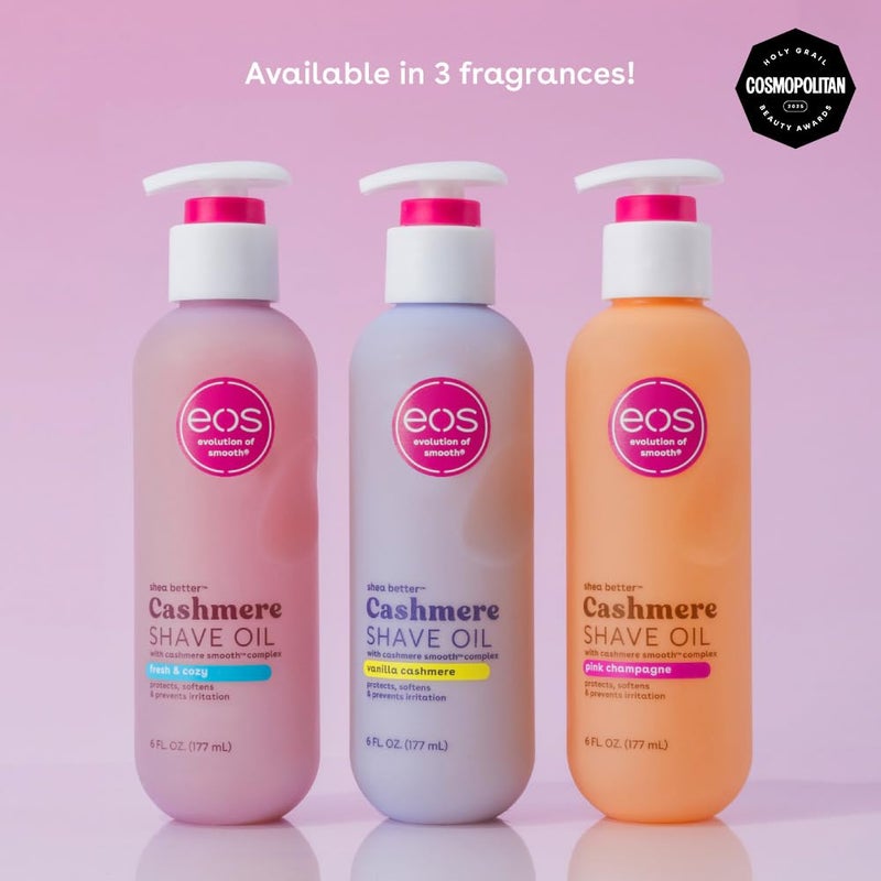 eos Cashmere Shave Oil, Fresh & Cozy, Soothing Moisturizing, Prevents Irritation Razor Burn, Bikini Area-Approved, Body Care, 6 fl oz - Image 2