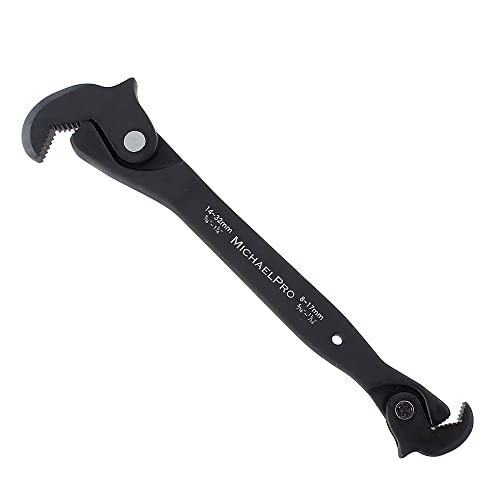 MichaelPro Dual Action Auto Size Adjusting Wrench, 5/16” to 1-1/4" (8 – 32mm) Self-Adjusting Quick Wrench, Multi-Size Spring | MP001206, Black - Image 1