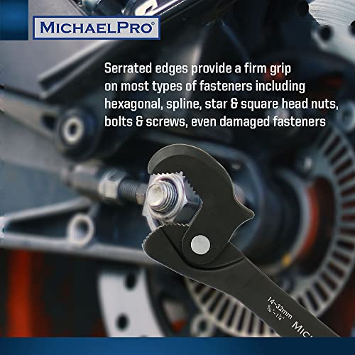 MichaelPro Dual Action Auto Size Adjusting Wrench, 5/16” to 1-1/4" (8 – 32mm) Self-Adjusting Quick Wrench, Multi-Size Spring | MP001206, Black - Image 4