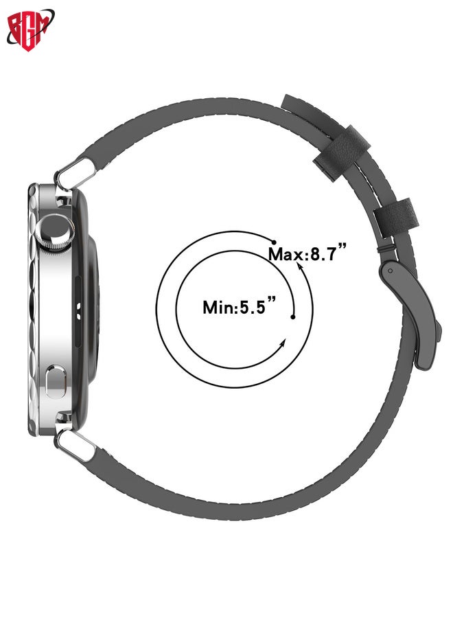 For Garmin Forerunner 265S Press Button 18mm Leather Watch Band(White)