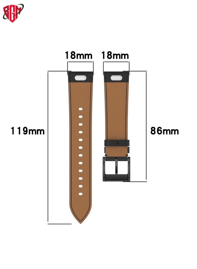 For Garmin Forerunner 265S Press Button 18mm Leather Watch Band(White)
